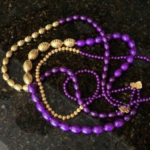 Vintage Jay Feinberg Necklace purple/gold bead necklace